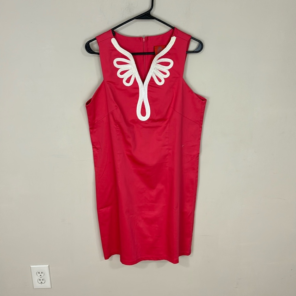 Tracy Negoshian Pink Sleeveless  Cotton Blend Dress Size Large NWT